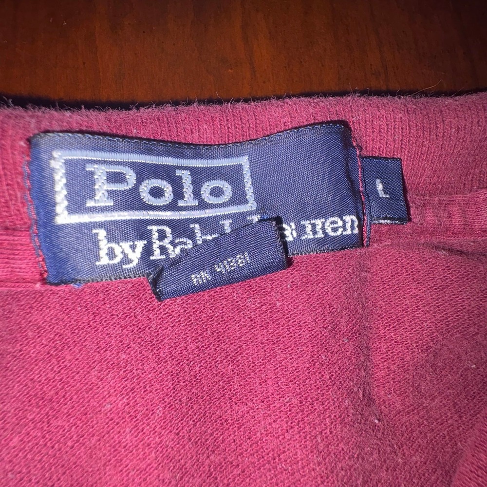 Polo Ralph Lauren Burgundy Polo Shirt Classic Red Pony Preppy Staple - Picture 5 of 5